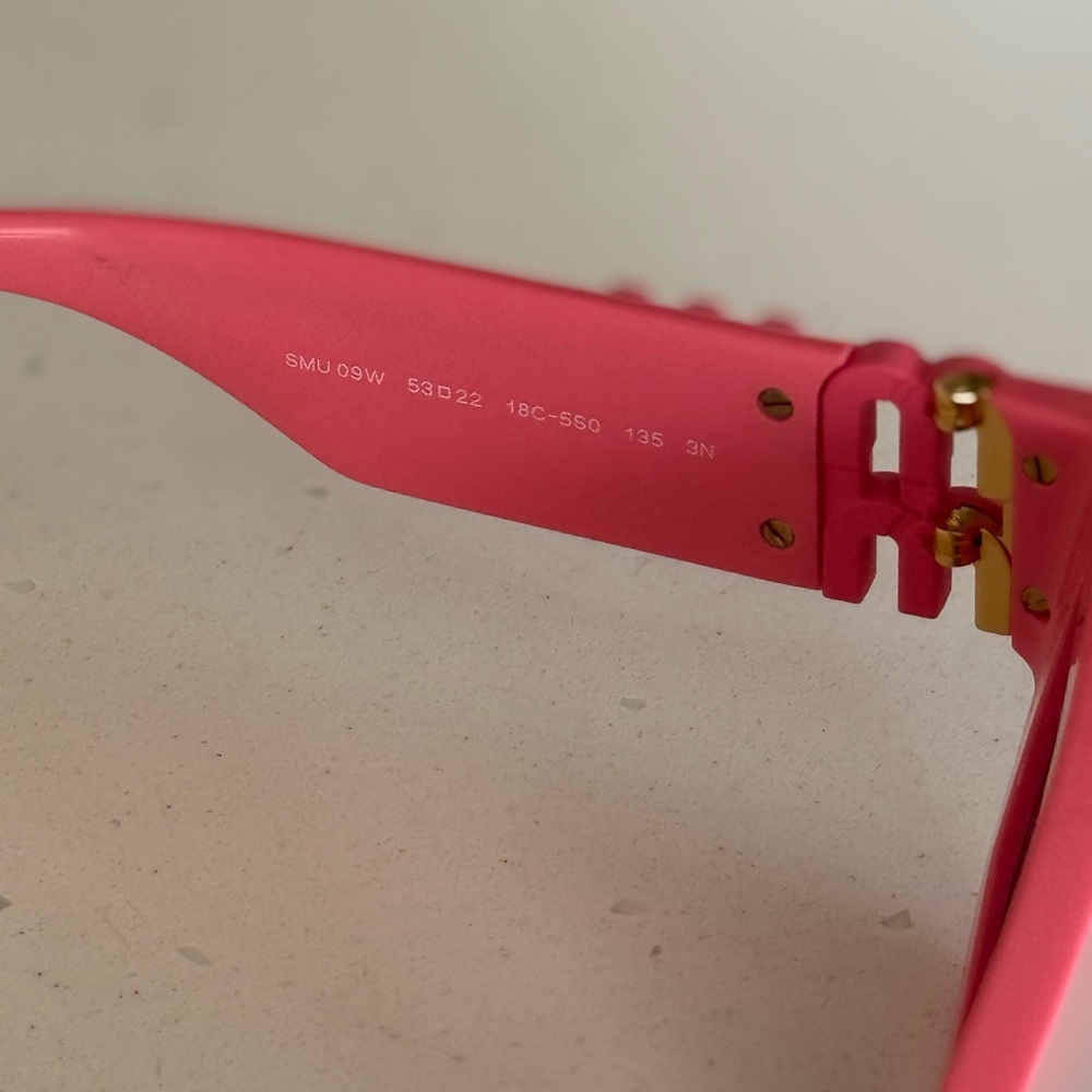 Miu Miu Eyewear Rectangle Frame Sunglasses Pink - Picture 9 of 12